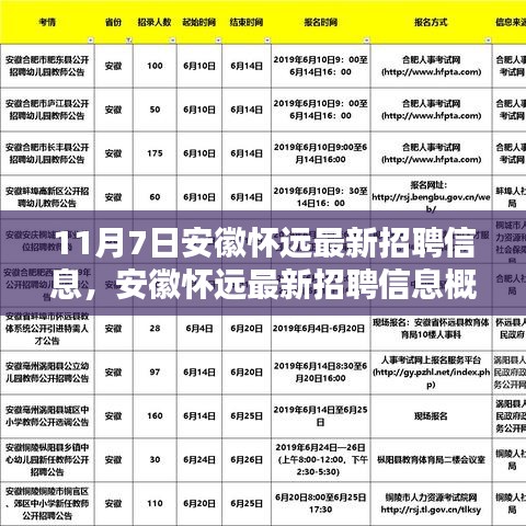 安徽怀远最新招聘信息概览及要点解析（11月7日）