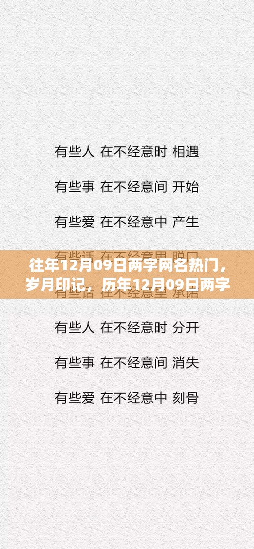 历年12月09日两字网名风潮回顾，岁月印记的热门选择