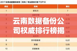 云南数据备份公司权威排行榜揭晓！